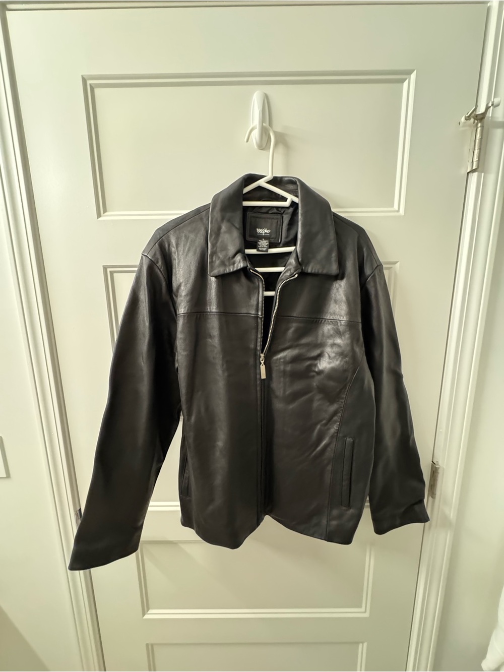 Mossimo Supply Co. Black Leather Bomber Jacket